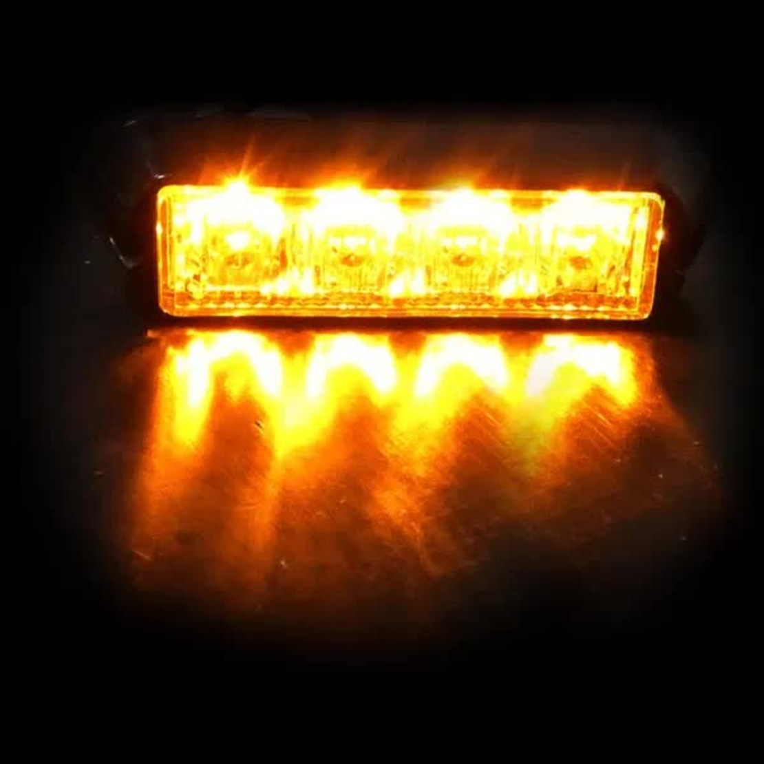 4 LED Аварийна Лампа За Пътна Помощ, Жълта Блиц Светлина, Мигаща