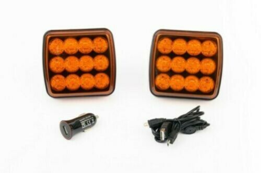 Аварийна Светлина Безжични Wireless светлини Mагнит 12v 24v Лед Led Оранжеви Блиц Мигаща Светлина
