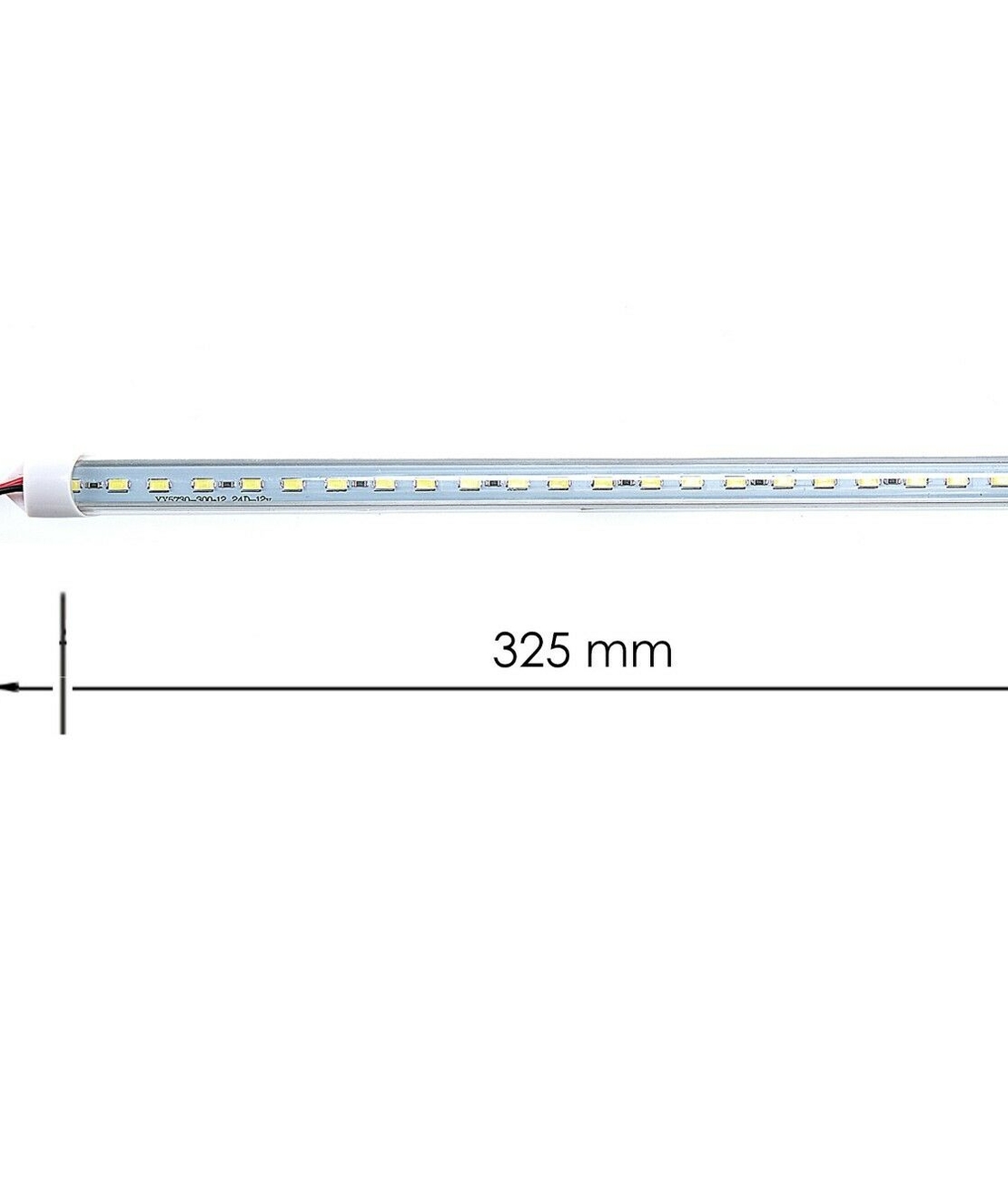 Бяла LED Интериорна Лампа тип тръба, 32см 24 диода - 12V, 1.5W - За Автомобил, Бус, Ван, За Дома или Офиса