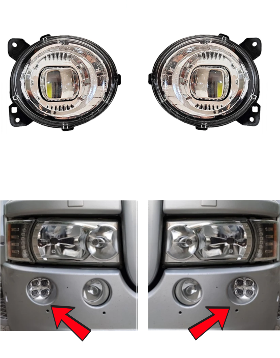 Комплект външни долни LED халогени – допълнителни дълги светлини за SCANIA серия P, G, R, T 2004-2017