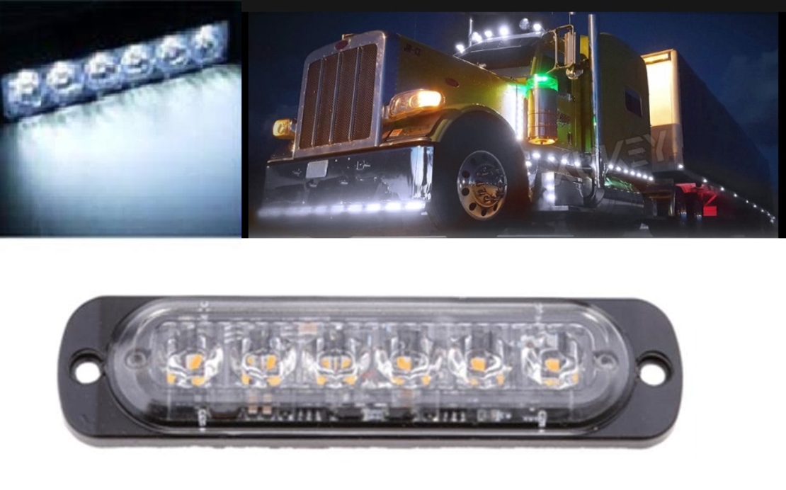 LED Лед Диоден 12-24V Габарит Маркер Токос за камион бус ван каравана платформа кемпер бял 112 x 29mm