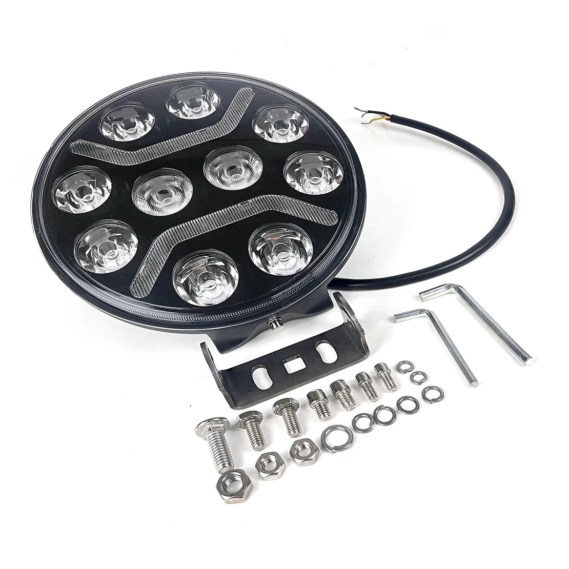 LED + DRL Диоден Халоген Фар Бял Оранжев Габарит Ø 230 мм 12V 24V за джип камион трактор багер земеделски машини и др.