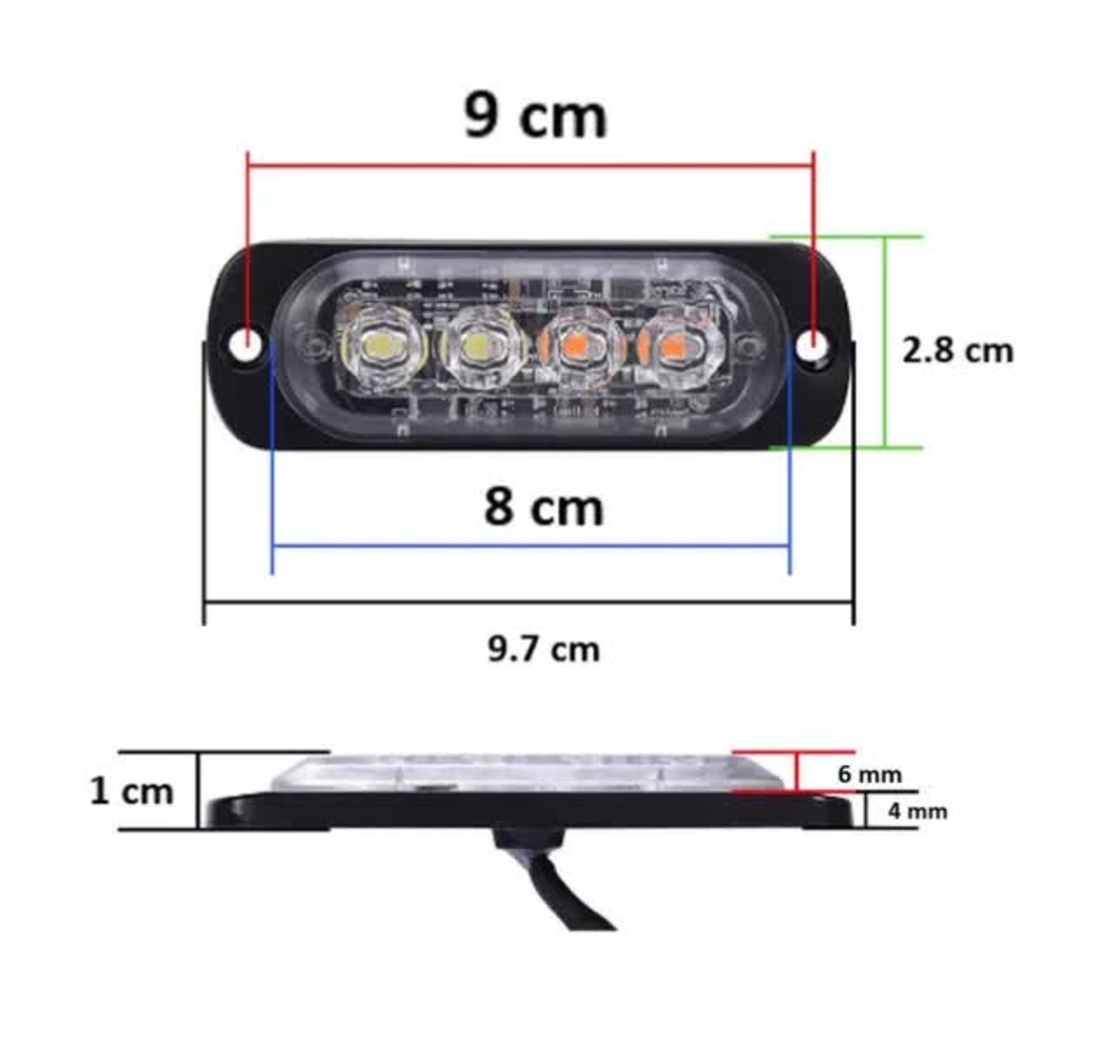 4 LED Аварийна Лампа За Пътна Помощ, Жълта Блиц Светлина, Мигаща! MAR330