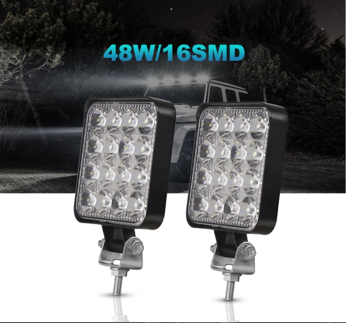 48W Мини ЛЕД LED Диоден Фар Прожектор Дневни Светлини Диодна Лампа 12V 24V