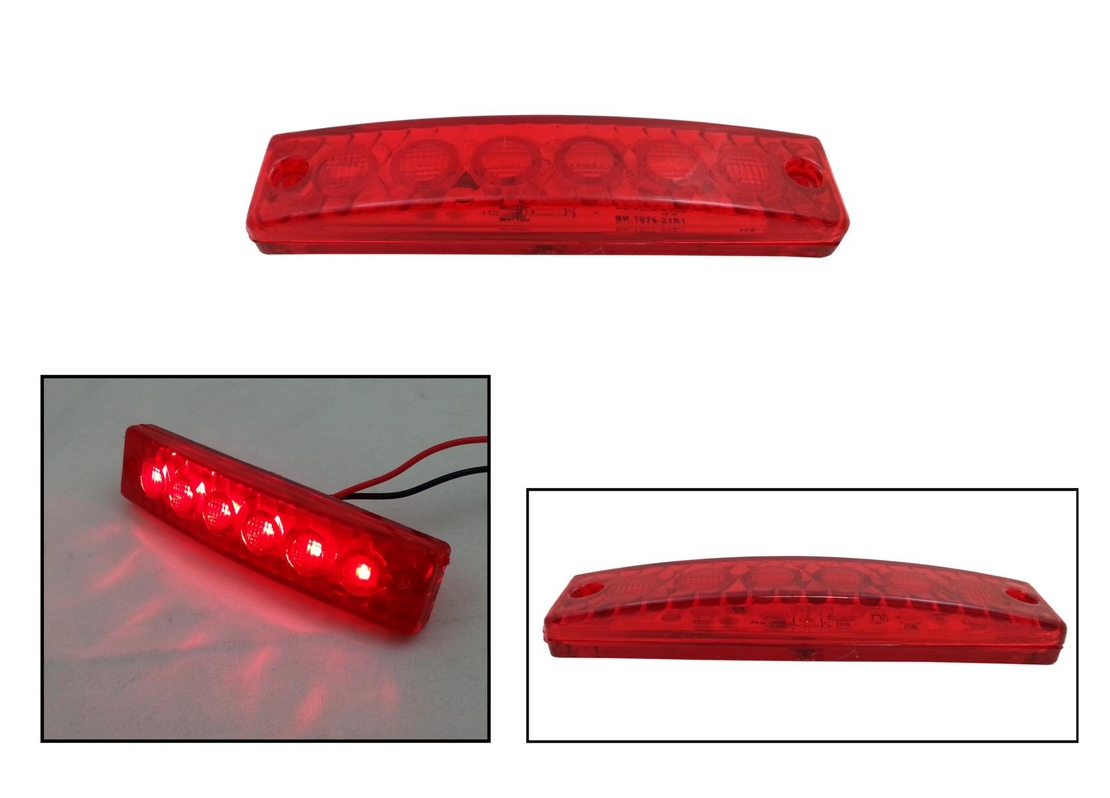 LED маркер, габарит, токос, светлина с 6 диода за бус, ван, ремарке, каравана, платформа 12V, червени