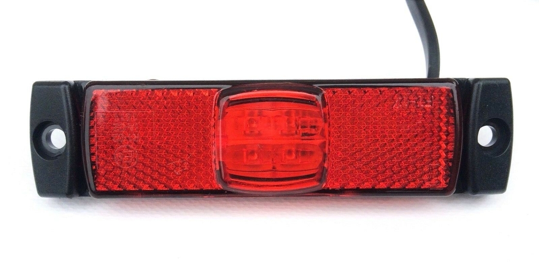 LED ЛЕД Светодиоден Червен Водоустойчив Габарит Маркер Fristom Е-Mark 12V-24V 130mm x 32mm x 14.5mm