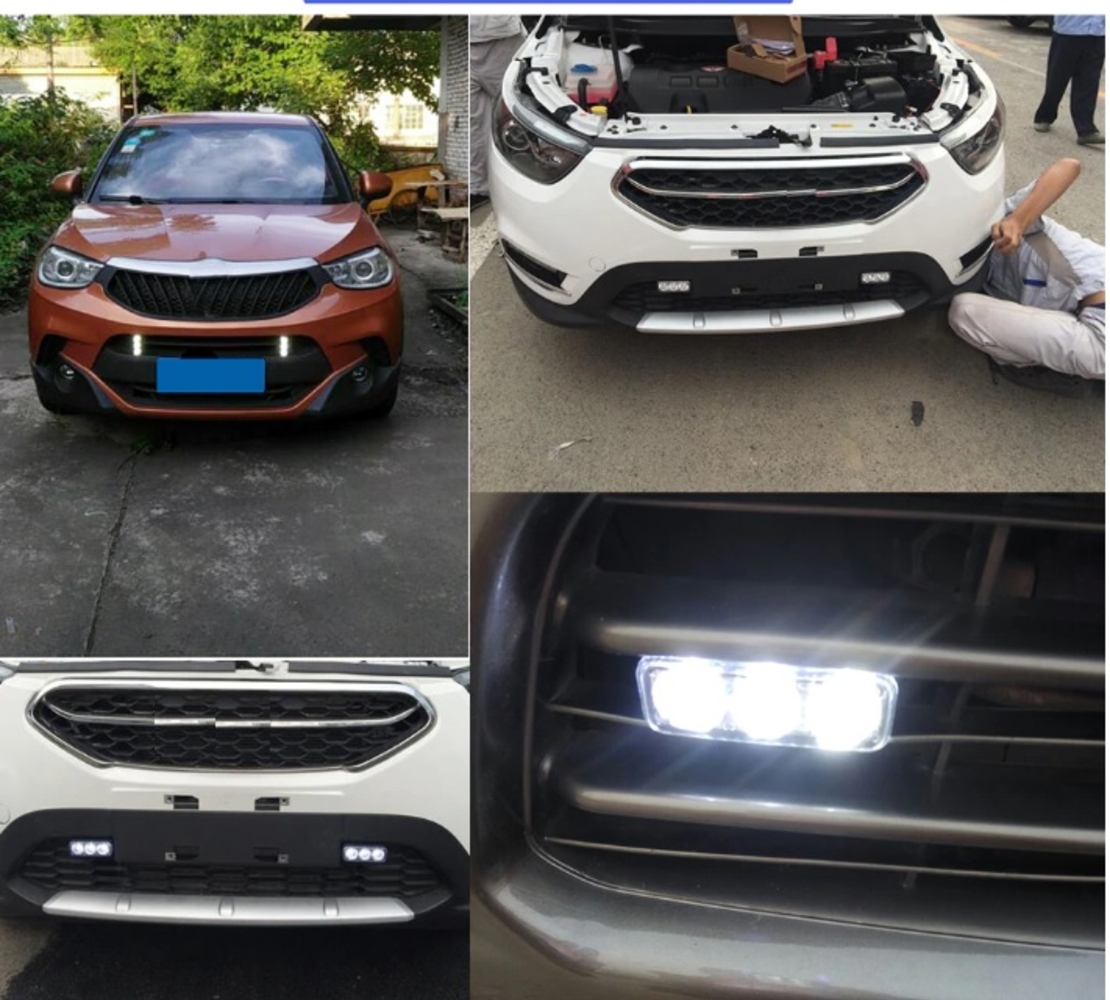 Комплект Предни Мощни 3 Led Лед Диодни Дневни Светлини 12V 3W НОВИ