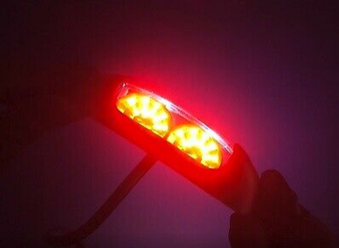 LED Светодиоден Страничен Габарит, Бял, Червен цвят, 110mm x 28mm, 12V-24V