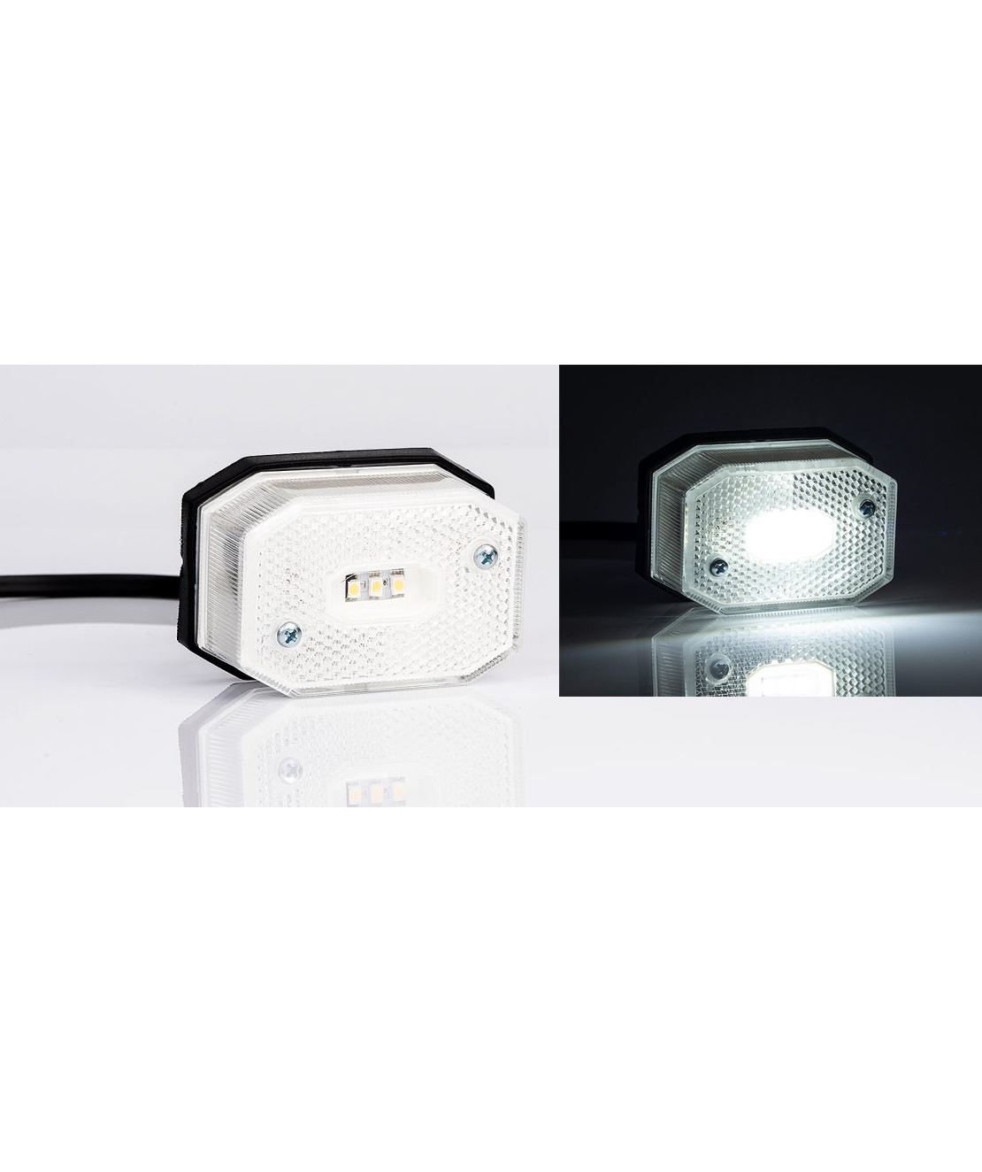 LED Лед Габарит с Рефлектор, Бяла Светлина, Маркер, Токос, 12V - 24V, E-Mark E9, За Каравана, Кемпер и др.