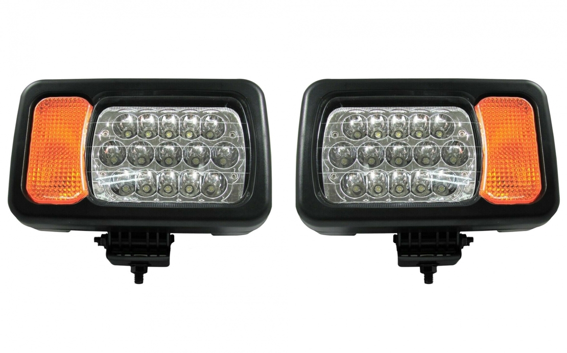 Комплект LED фарове - къси / дълги светлини, мигач, рефлектор - подходящ за трактор, комбайн, багер и др - 16 диода