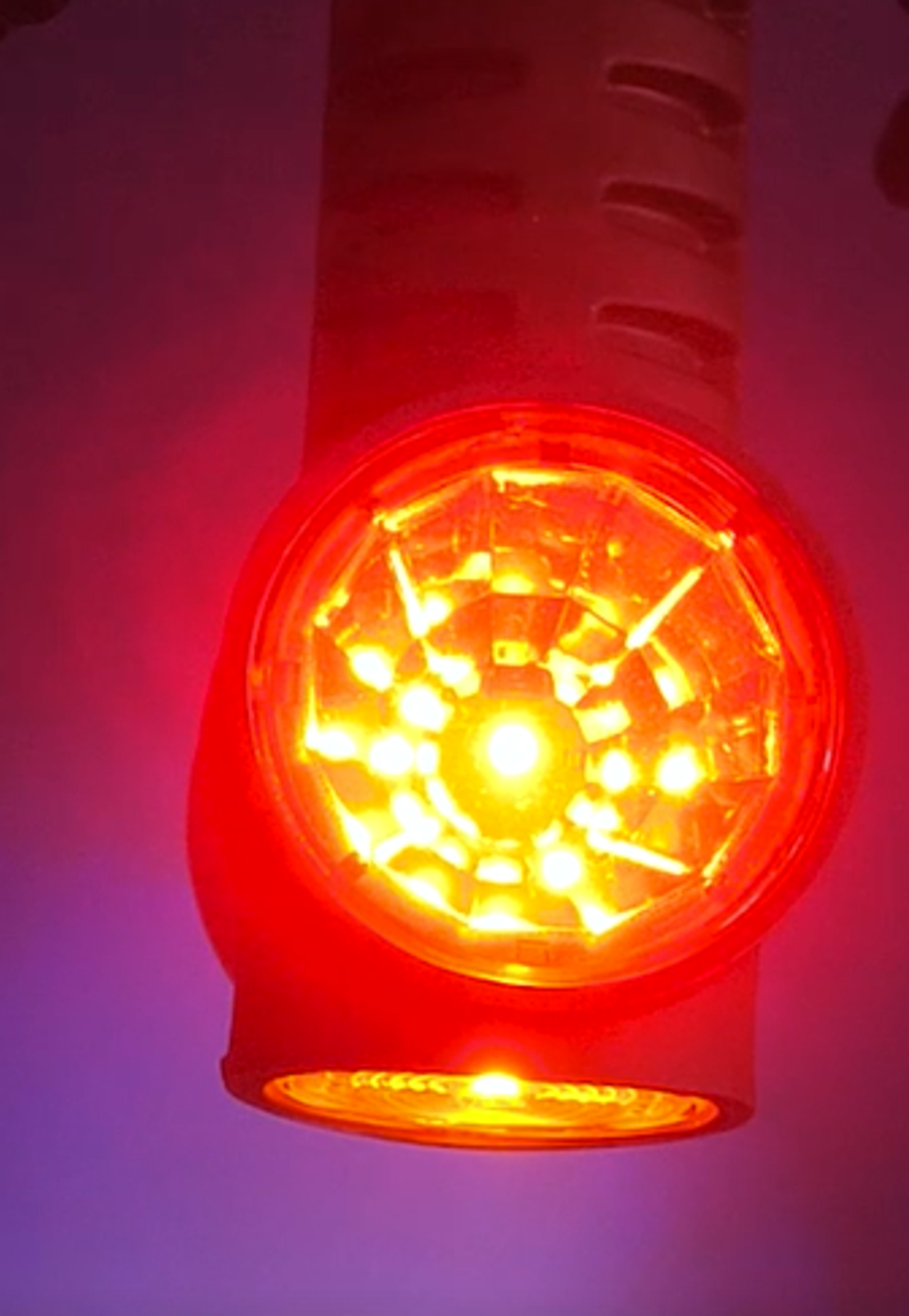 Комплект 2 броя LED Лед Габарит, Рогче, 12.5см, 12V-24V, 3 SMD Диода, Тройна Функция, Червена, Бяла, Жълта Светлина, 3D Светлинен Ефект