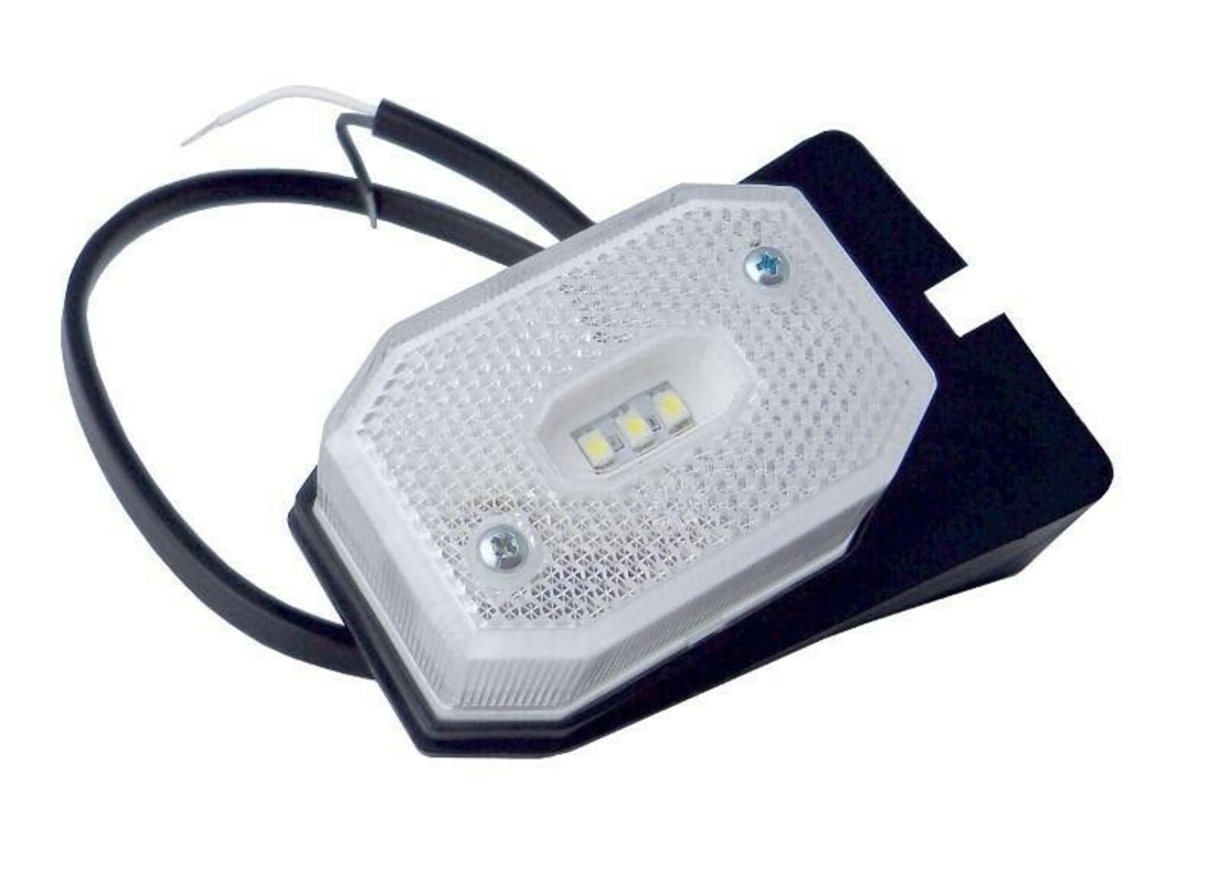 2 Броя LED Лед Габарит със Стойка, Рефлектор, Бяла Светлина, Маркер, Токос, 12V - 24V, E-Mark E9, За Каравана, Кемпер и др.