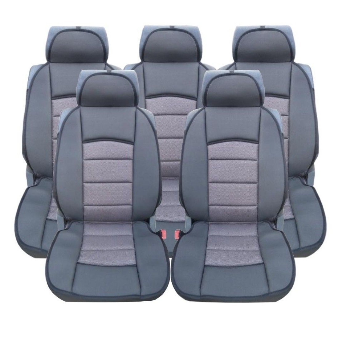 Калъфи тапицерия за Ford S-MAX, C-MAX, VW Touran, Sharan, Toyota Corolla Verso, Текстил, Сиво-черно