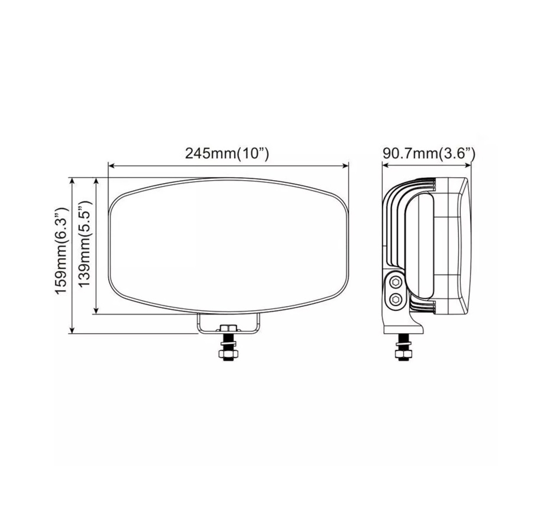 LED Халоген Фар DRL бяла/жълта светлина - Опушен - 12-24V за джип, камион, агротехника и др.