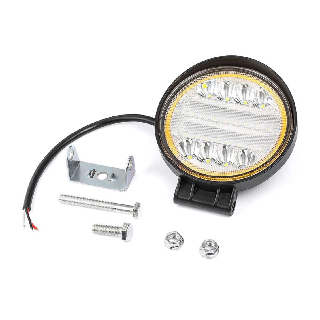 72W LED Диоден Фар Работна Бяла Жълта Светлина Габарит Мъгла Лампа 12V 24V 3100 Лумена