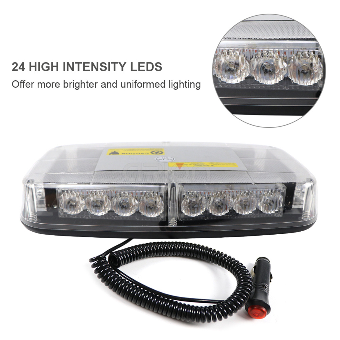 12V 24V Лед Led Диодна Мощна Аварийна Сигнална Лампа Буркан с Магнит 15 режима Бяло Стъкло За Пътна Помощ Платформа Снегорин и др.