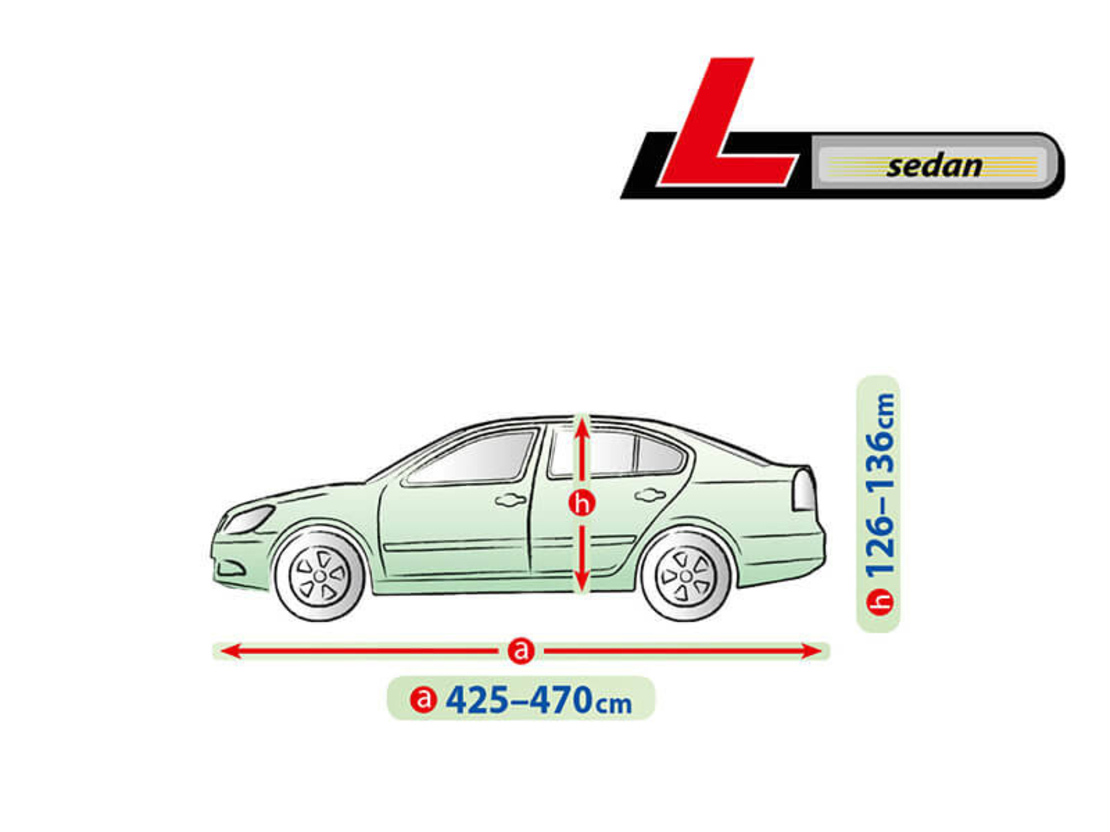 Висококачествено Покривало Kegel за Седан Sedan Автомобил Серия Mobile Garage размер L 425- 475см х 126 - 136см