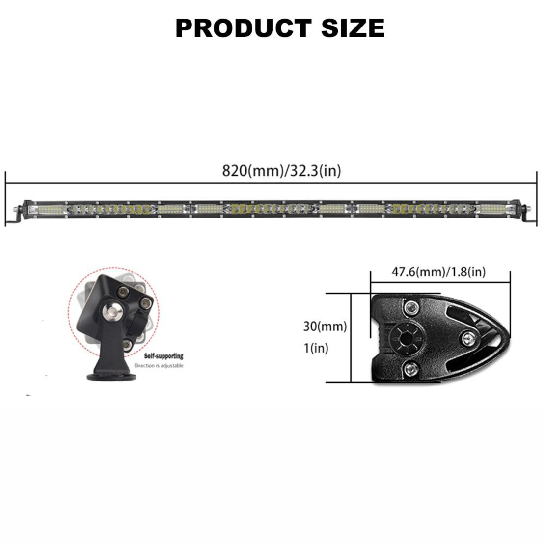 78 см LED Лед Диоден Бар 13500 lm 270W Ултра Тънък, 12-24V Комбинирана Combo - Flood и Spot Светлина