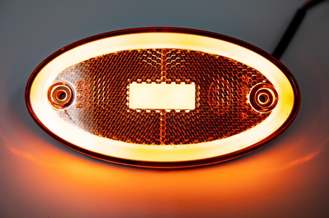 LED Светодиоден Габарит, 116mm x 60mm, Оранжев, Жълт, Неон Ефект, Три Функции,12V-24V