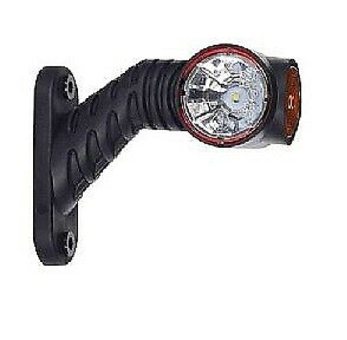 Комплект 2 броя LED Лед Габарит, Рогче, 12.5см, 12V-24V, 3 SMD Диода, Тройна Функция, Червена, Бяла, Жълта Светлина, 3D Светлинен Ефект