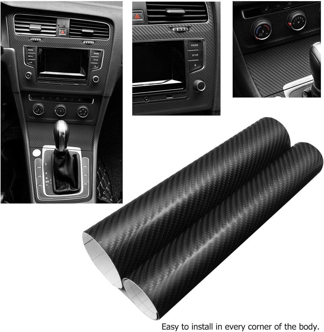 7D Декоративно автомобилно WRAP фолио 1.52 X 18M черен карбон BLACK CARBON