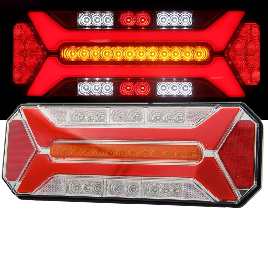 LED стоп с 5 функции за камион и ремарке, динамичен мигач, стоп светлина, заден ход, мъгла, IP66, 12–24V