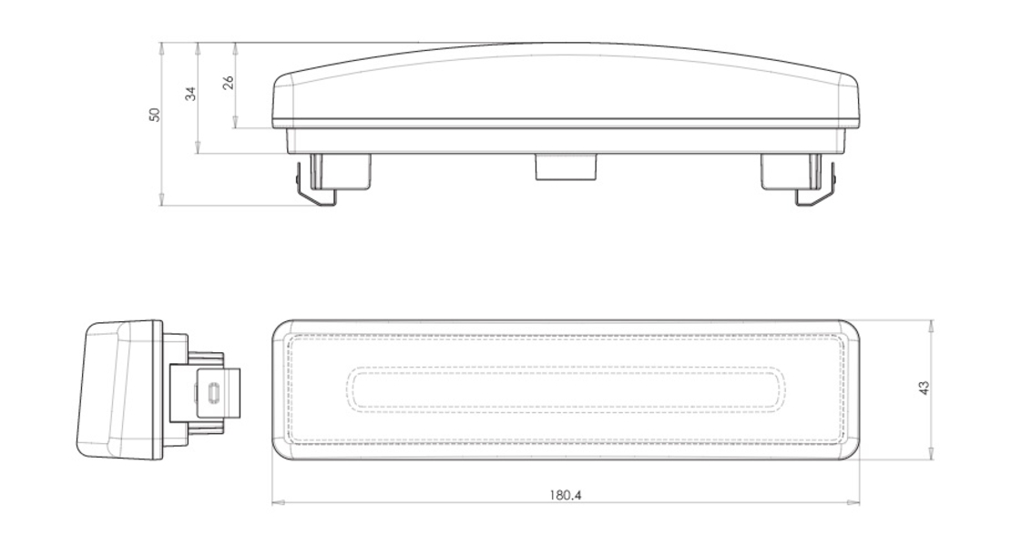 LED Светодиоден Габарит За Сенник На Скания Scania, С Букса, Бял, Е-Mark, Ефект Неон, 12V-24V