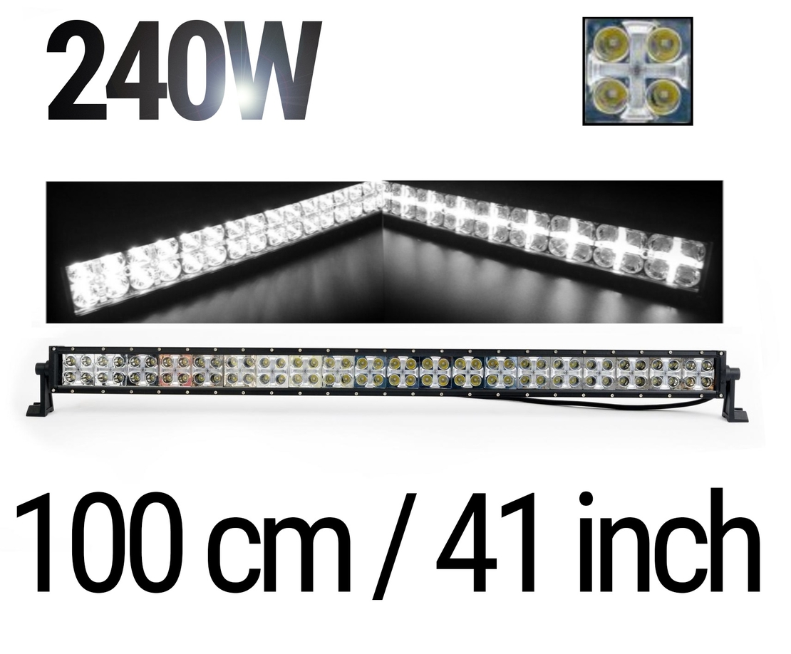 LED Bar 100 см – ЛЕД Диоден Бар Прожектор с дневна светлина CROSS DRL 240W, 12V/24V с 2 режима на работа