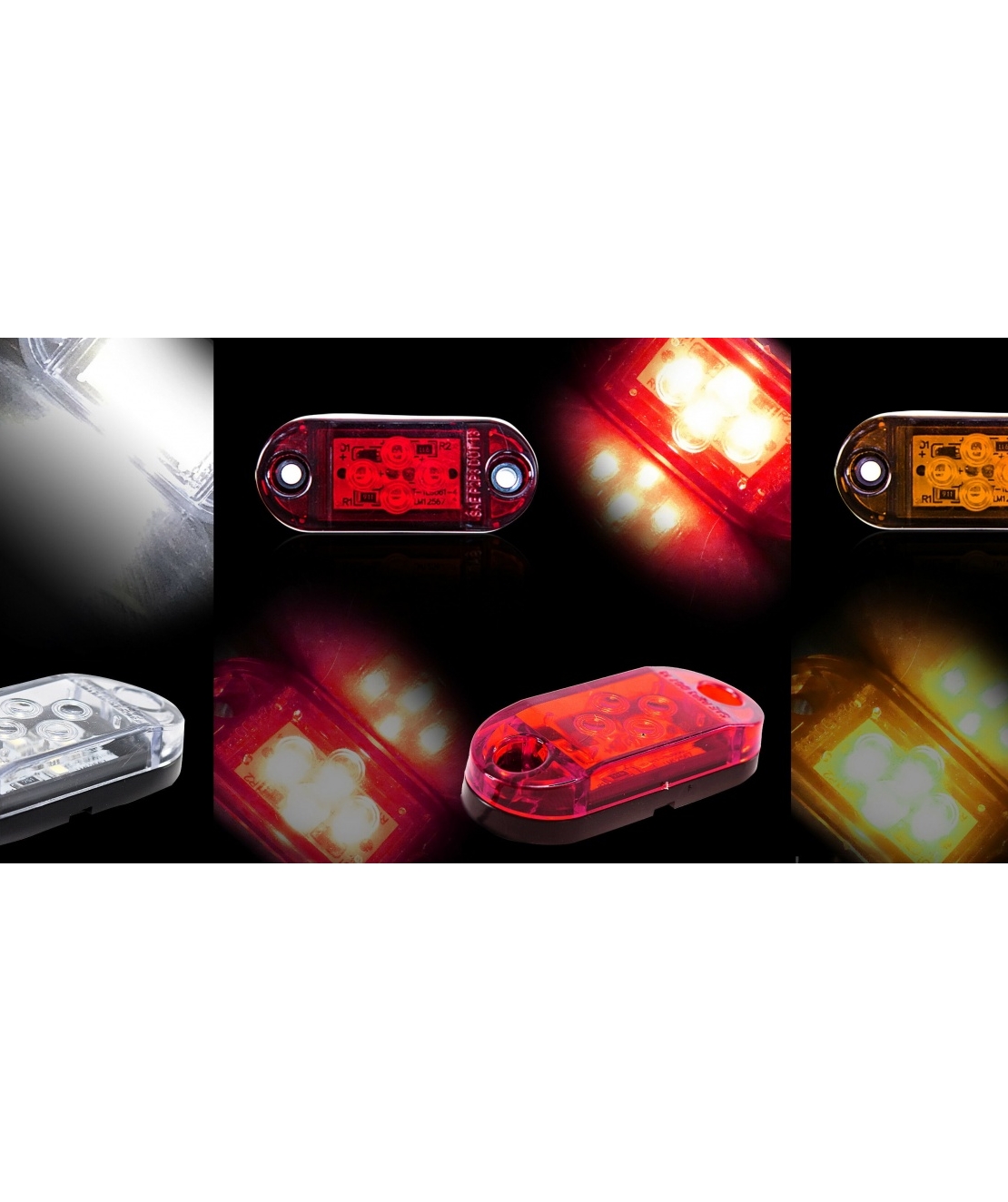 LED Габарит, Бял, Червен, Жълт, Маркер, 4 SMD Диода, 12V - 24V