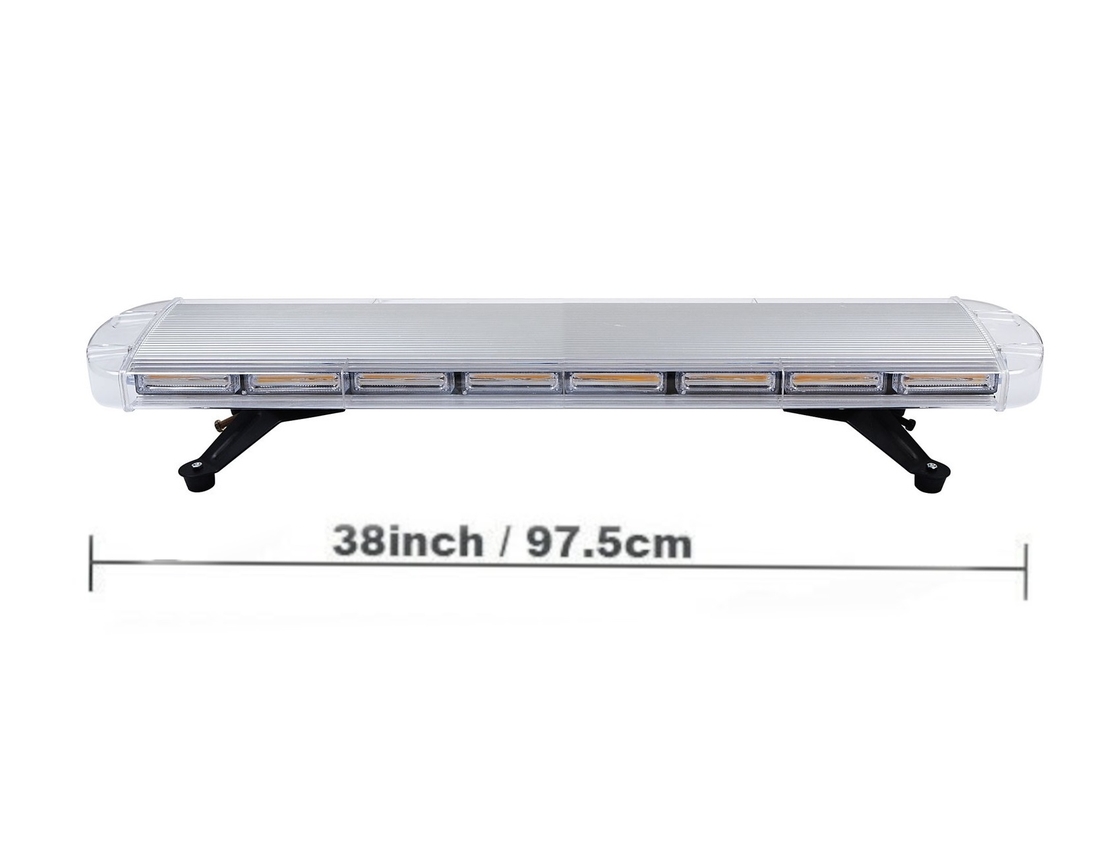 Мощна аварийна сигнална лампа 98 см LED ЛЕД блиц маяк буркан лед бар 12-24V със 16 режима на работа жълта за пътна помощ платформа снегорин багер бус ван и др.