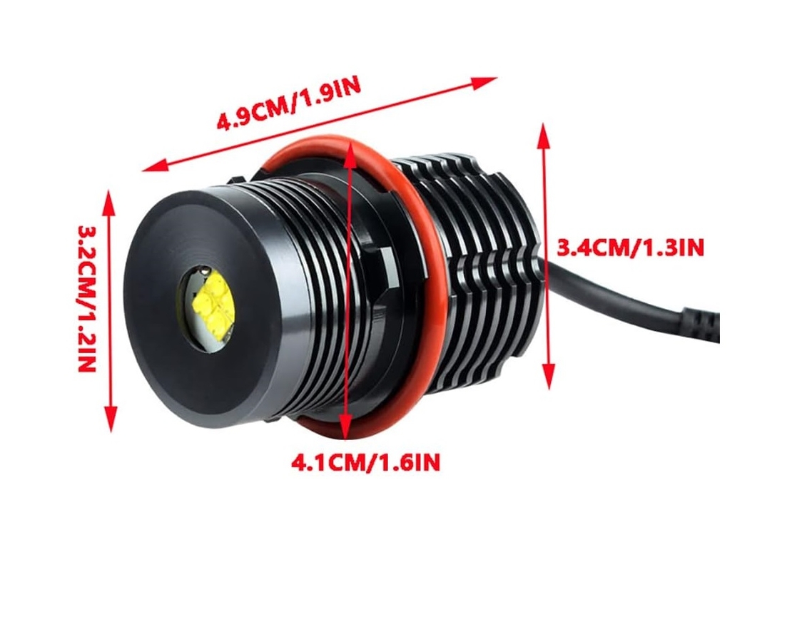 Комплект LED Angel Eyes крушки за BMW – CANBUS, жълта / оранжева светлина, Plug & Play