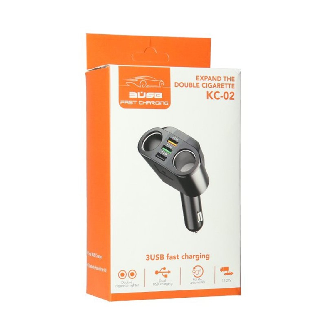 Универсален разклонител зарядно телефон USB 3.1А 1.0А за запалка с 2 гнезда 12V - 24V