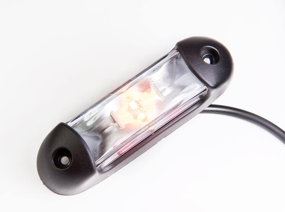 LED габарит, токос, 12V-24V, бяла, червена и оранжева светлина - за ремаркета, платформи, камиони и др.