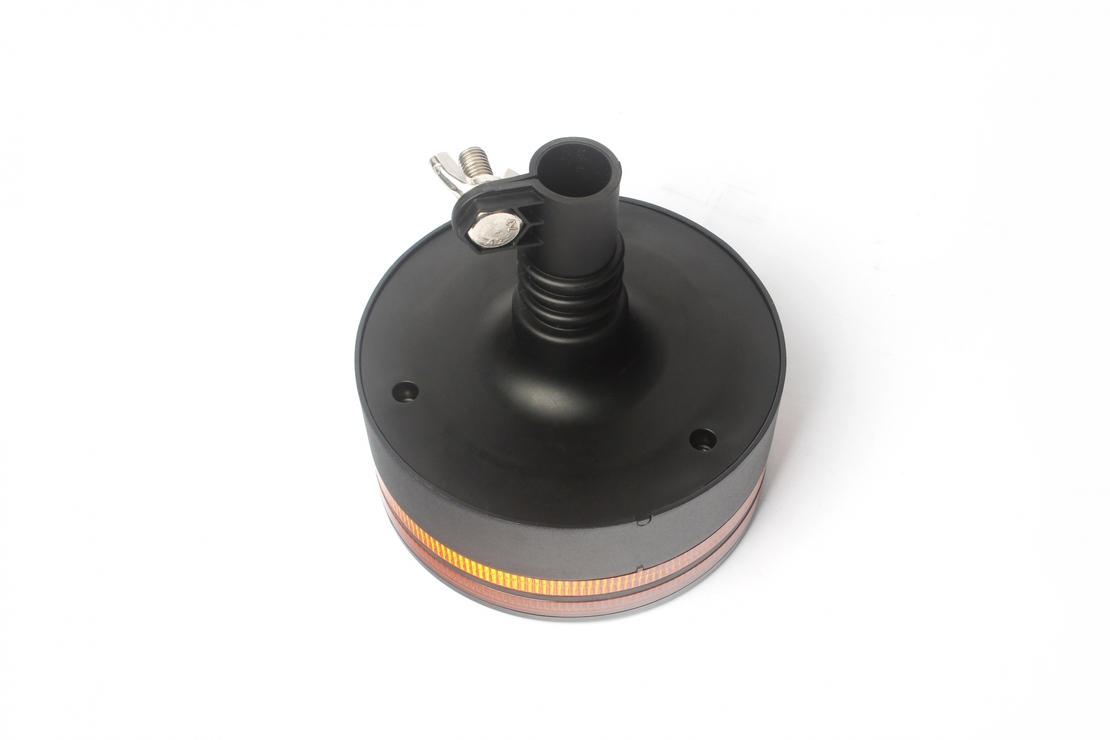 25W LED ЛЕД Аварийна Сигнална Лампа Маяк Буркан Двуредов с 50 Диода Оранжева Жълта 12V - 24V за монтаж на тръба