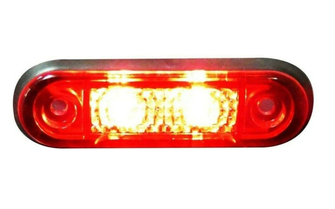 ЧЕРВЕН LED Заден Маркер Токос Габарит за Бус Платформа Камион Ремарке Автобус - 75 мм х 22мм - 12V