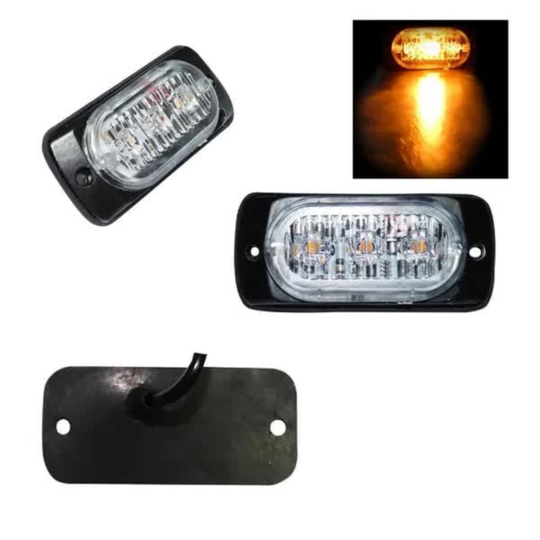 3 LED Аварийна Лампа За Пътна Помощ, Жълта Блиц Светлина, Мигаща! MAR749