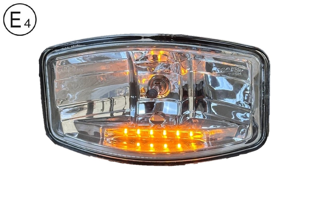 1 Брой Халоген Фар 12V-24V с крушка H7 + 6 ЖЪЛТИ LED габаритни светлини За Камион Трактор Багер Земеделски Машини и др.