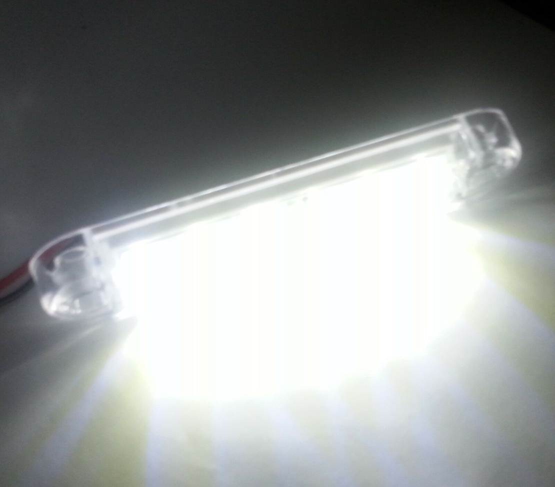 1 брой ЛЕД LED Бял Диоден Маркер Габарит Токос със 6 светодиода за камион ремарке бус ван каравана платформа 12V-24V