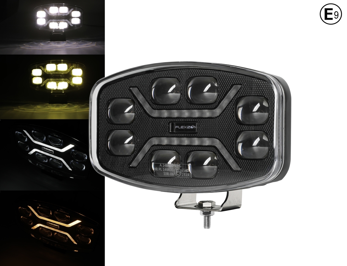 LED Халоген Фар DRL бяла/жълта светлина - 12-24V за джип, камион, агротехника и др.