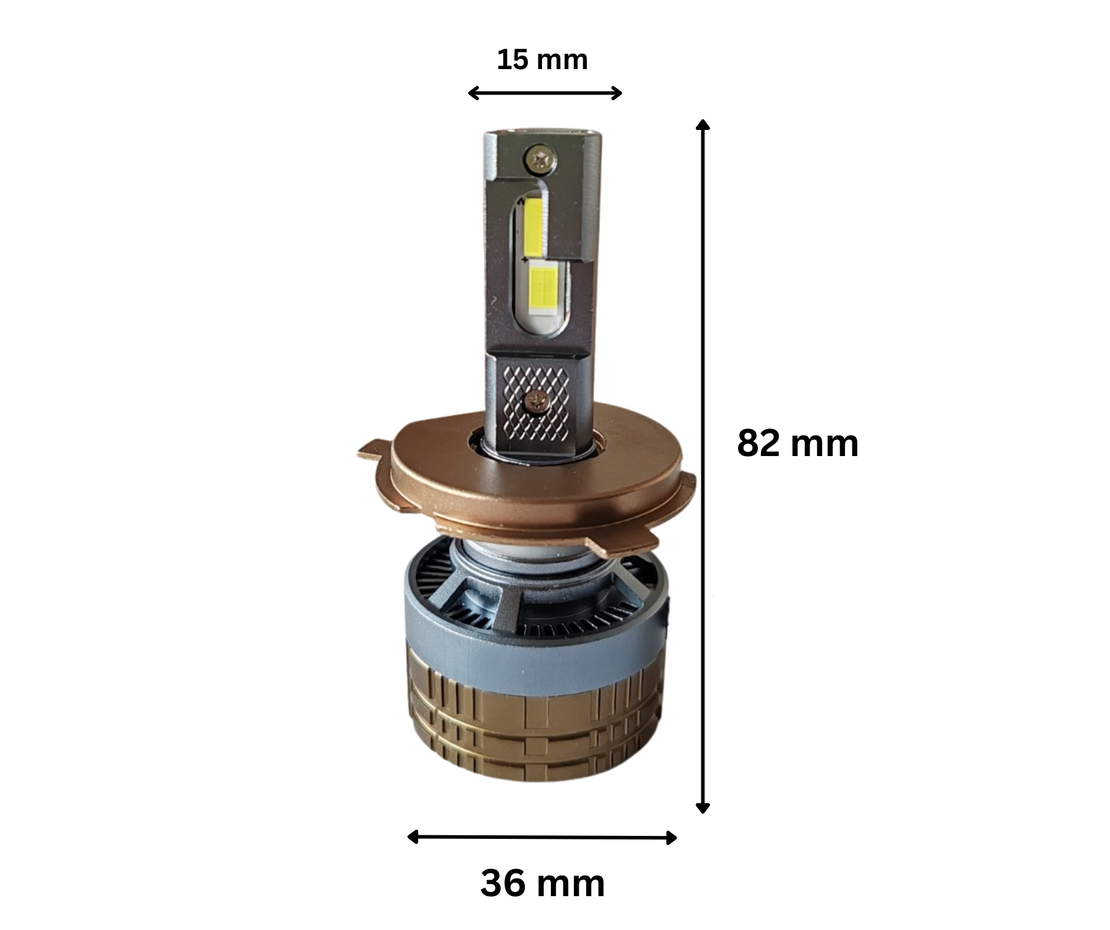Комплект Smart LED крушки H4 – къси / дълги светлини, Два цвята, CSP Dual Color 3500K – 6500K, Bluetooth приложение, CANBUS, 70W, 12–24V