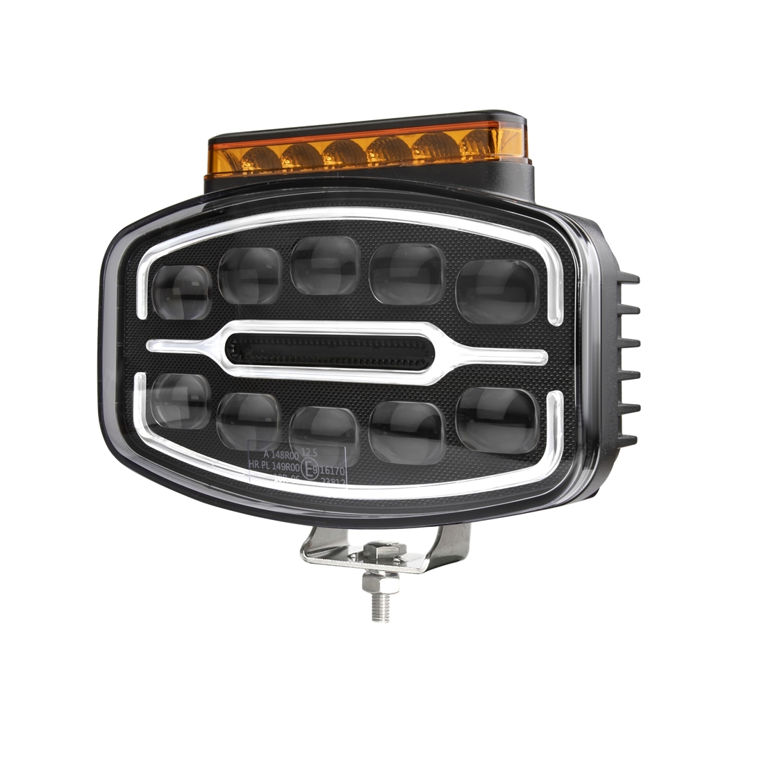 LED Халоген Фар 3 Функции DRL бяла/оранжева светлина с 360° аварийна лампа с 4 функции на премигане 12-24V за джип камион агротехника и др.