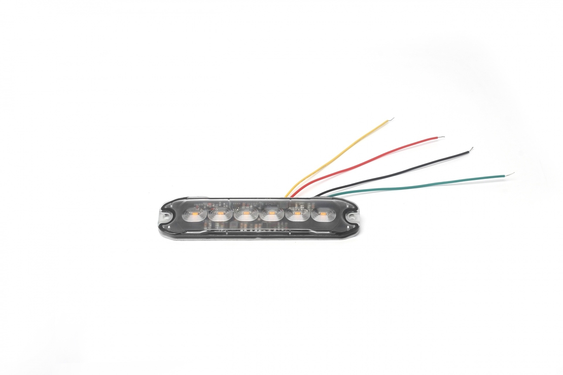 6 LED ЛЕД Жълта Аварийна Лампа Блиц Светлина Мигаща За Пътна Помощ Платформа и др. 10W с 8 режима 8х3 cm. 12-24V