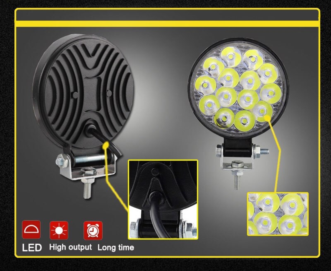 42W Кръгъл Мини Led Диоден Фар Прожектор Дневни Светлини 12V 24V Слим Slim