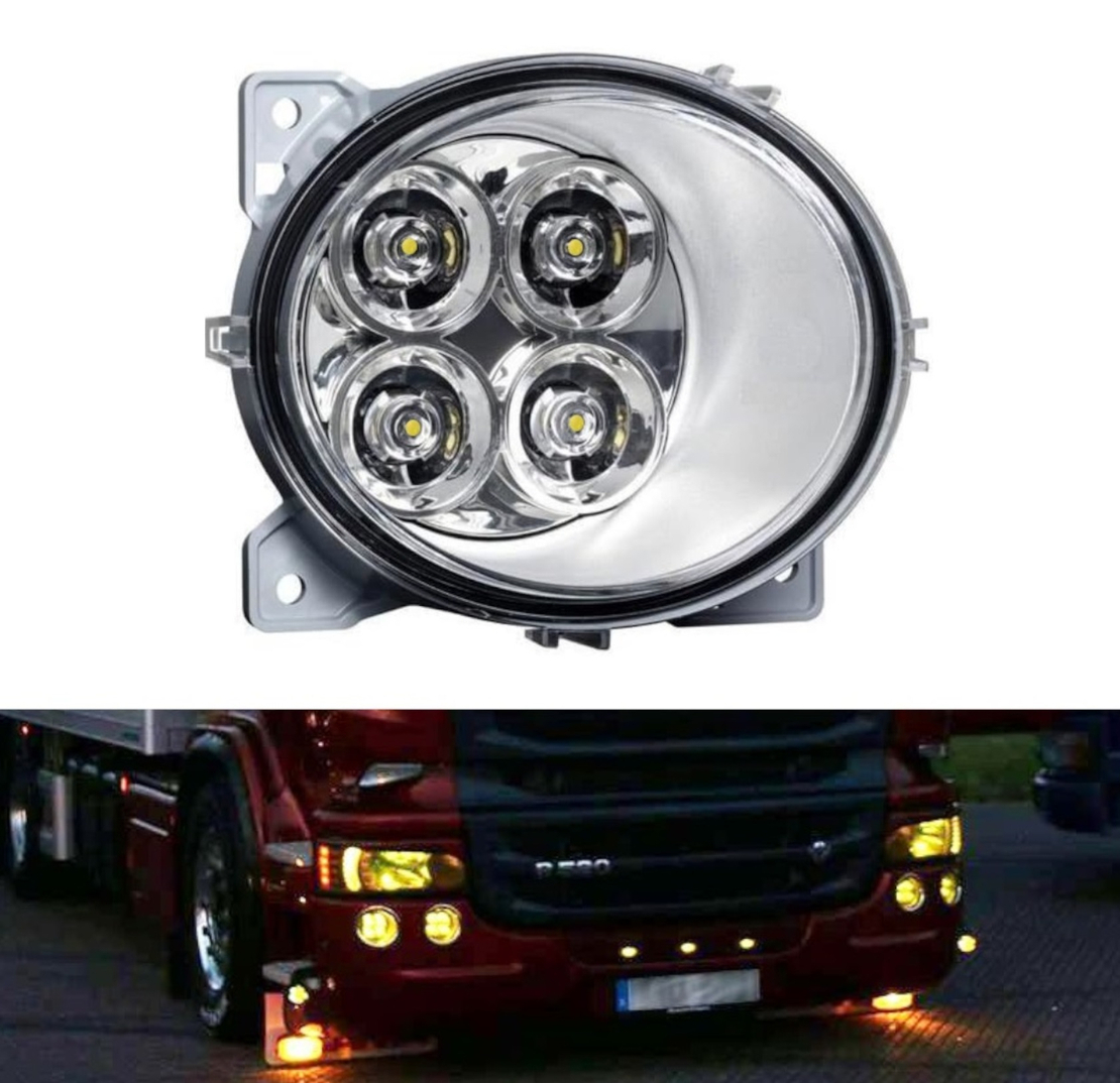 Десен ЛЕД LED Диоден фар халоген За Scania P G R T след 2004 жълта светлина