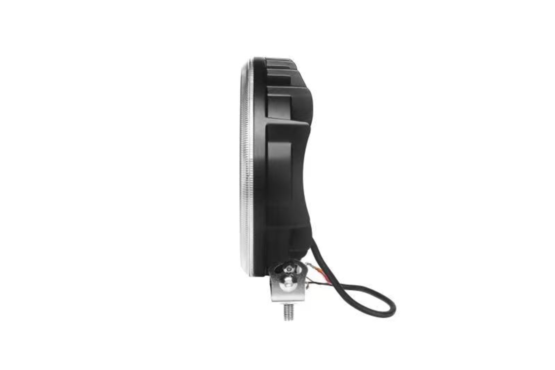 Диоден Халоген Фар с Бял Оранжев Габарит LED + DRL 70W Ø 220 мм 9 12V 24V Е-Mark Е9 за джип камион трактор багер земеделски машини и др.