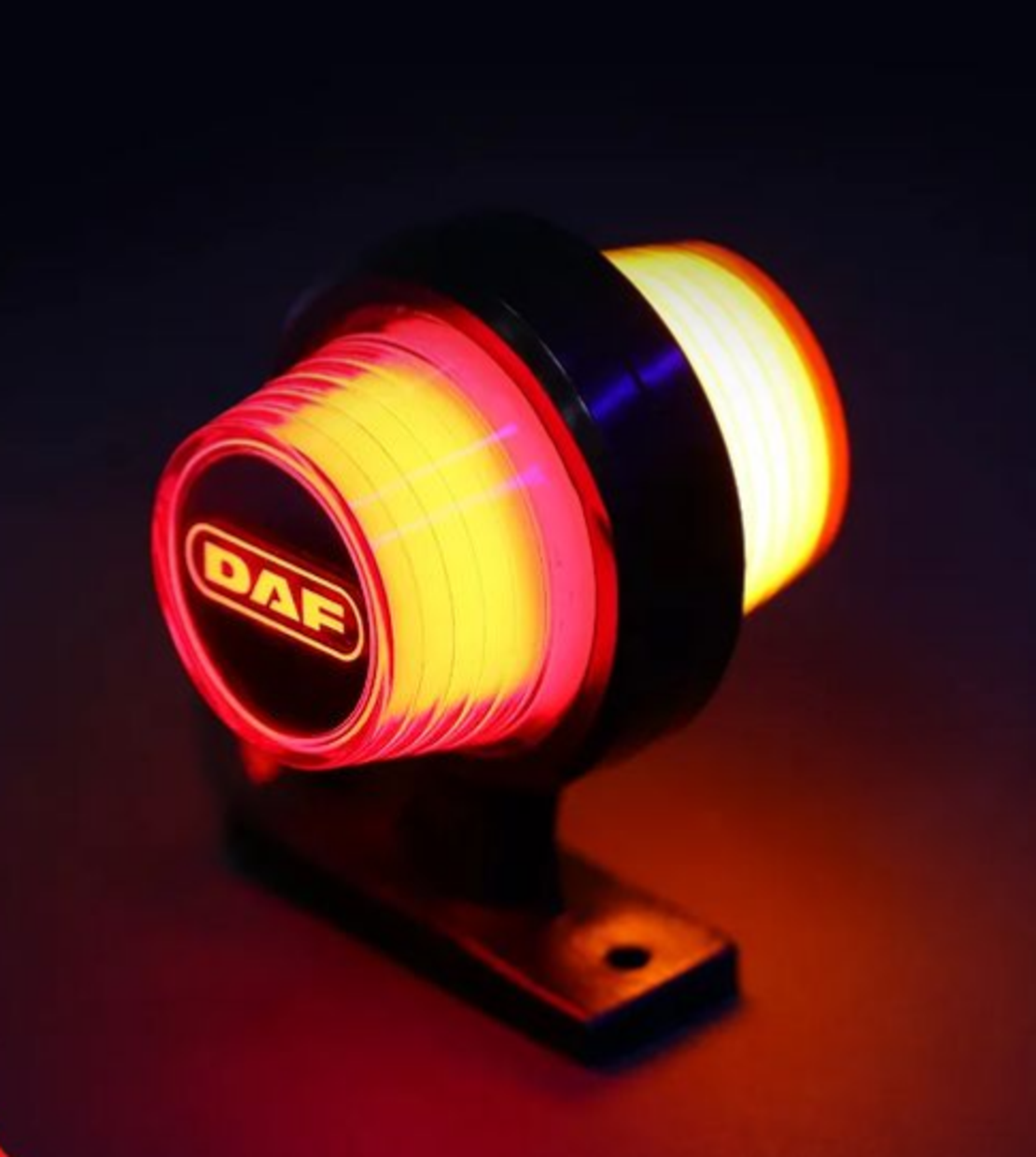 1 брой LED ЛЕД страничен габарит рогче 12 -24V оранжево - червено “old school” Неон Ефект с лого DF