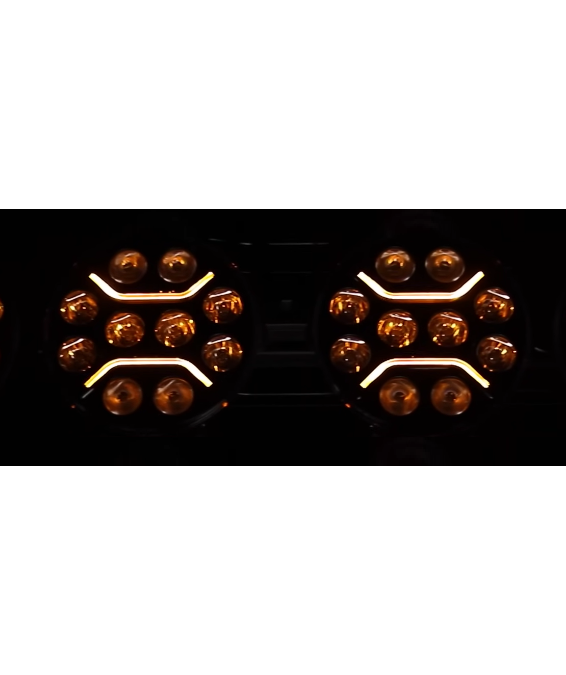 LED + DRL Диоден Халоген Фар Бял Оранжев Габарит Ø 230 мм 12V 24V за джип камион трактор багер земеделски машини и др.