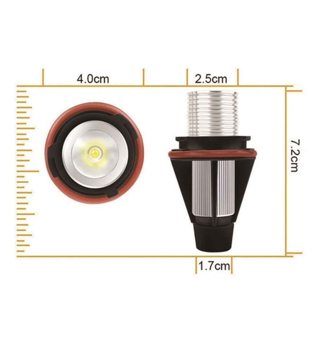 Комплект от 2 броя LED крушки Angel Eyes ангелски очи 12V-24V цвят син за BMW с Canbus без грешки