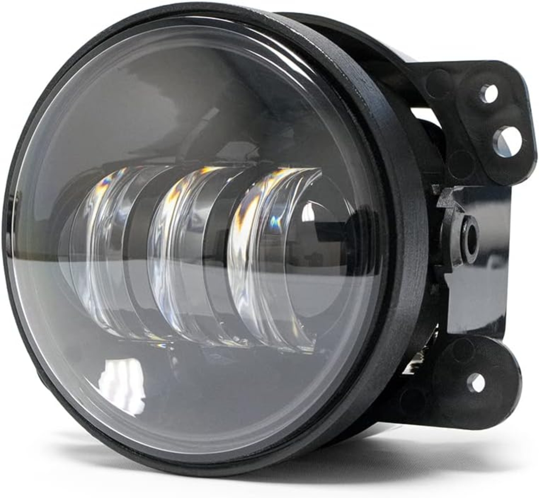 Комплект 2 броя LED фарове за мъгла, халогени за Dacia, Renault, Ford, Citroen, Suzuki, бяла светлина, Ø91 мм, 12V, алуминиев корпус, H8/H11 букса