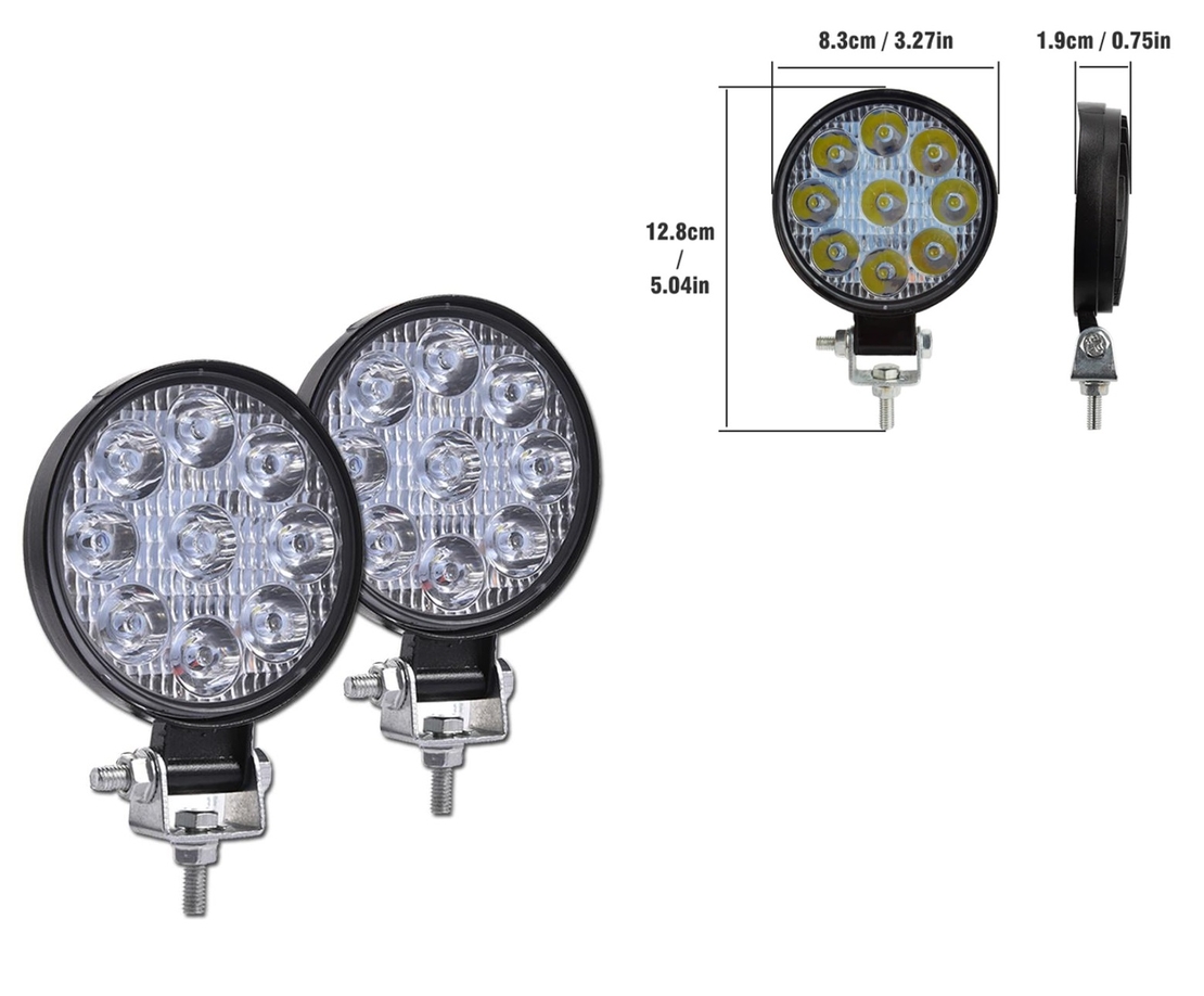 Комплект от 2бр. Мини Лед LED Диоден Фар Халоген Дневни Светлини 12V - 24V за автомобил офроуд бус ван камион